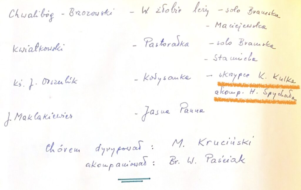 Notatka z kroniki Chóru św. Mikołaja o Wieczorze Kolęd z udziałem artystów z Opery Bałtyckiej