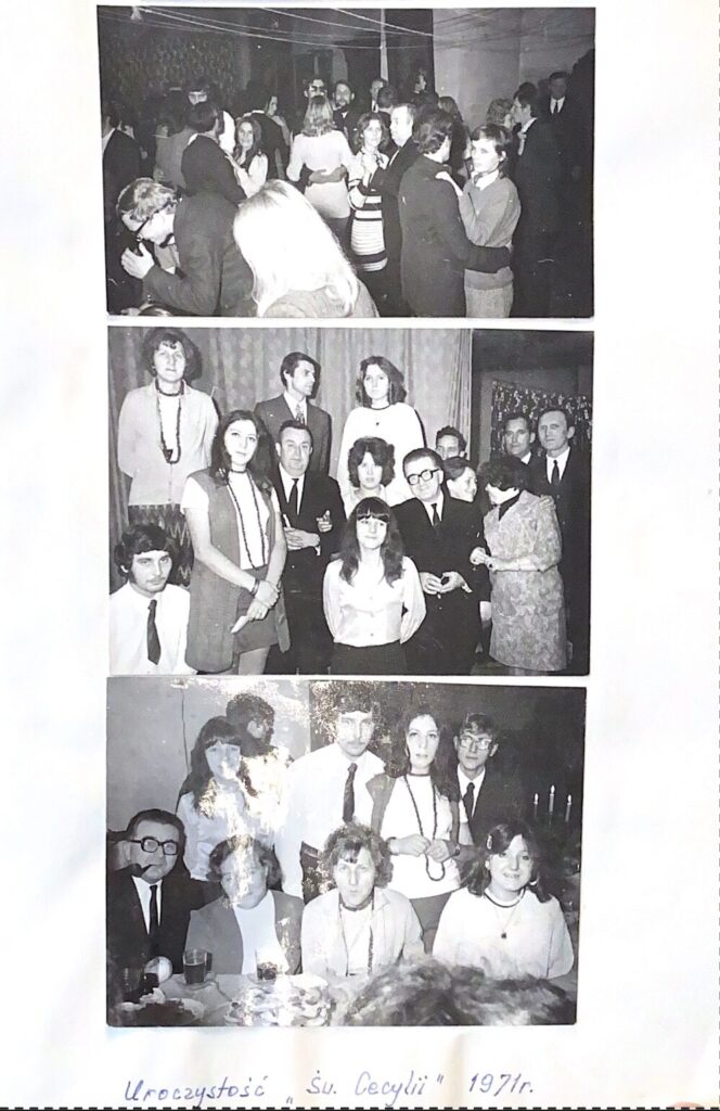 Fotografia z kroniki ze świętowania uroczystości św. Cecylii w roku 1971